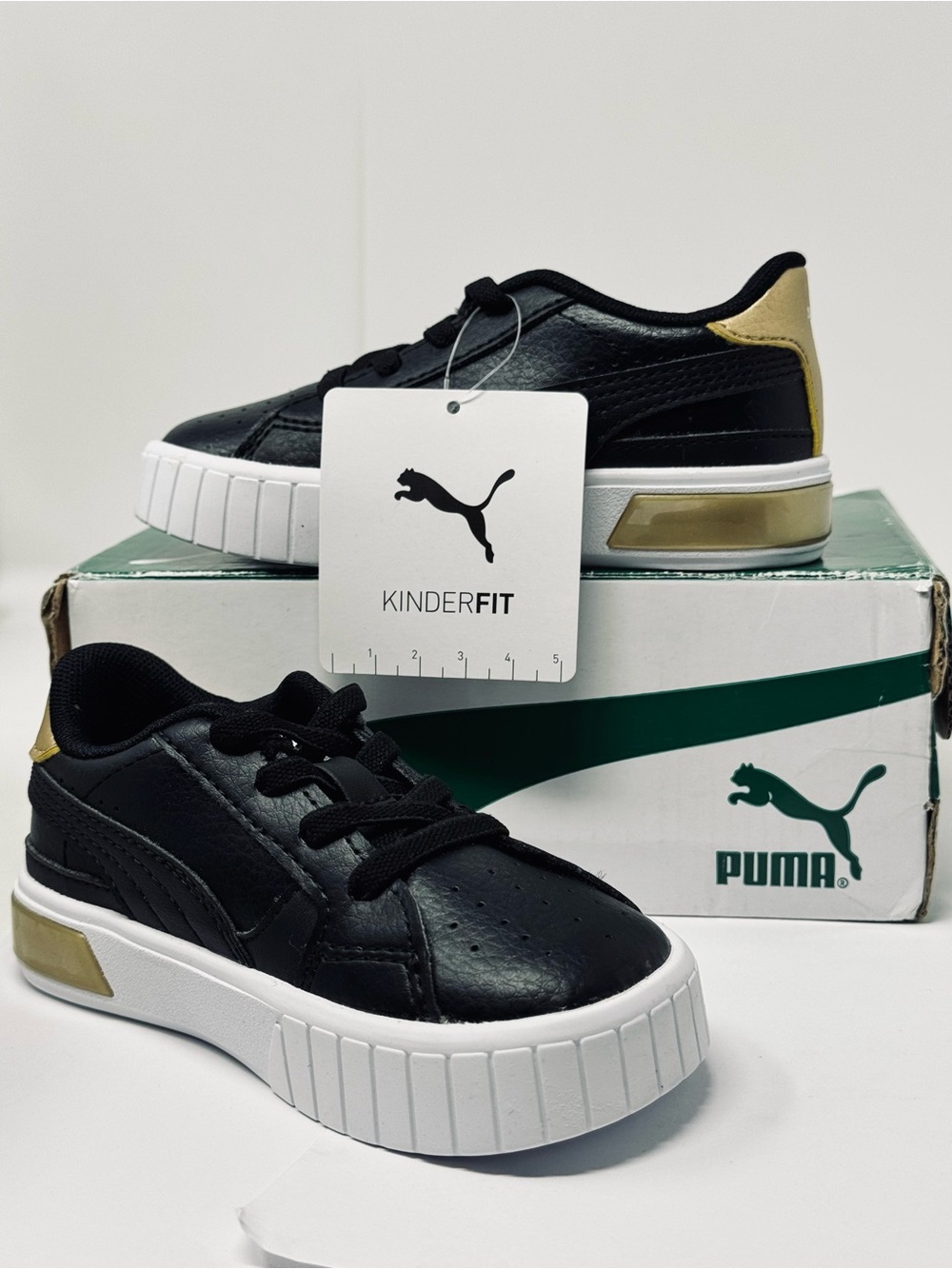 NEW Toddler Puma Cali Star Metallic AC INF SIZE 7C Sneaker Blk/GldWht In Box $50